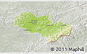 Physical 3D Map of Uherské Hradiště, lighten, semi-desaturated