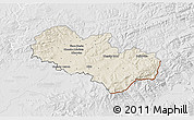 Shaded Relief 3D Map of Uherské Hradiště, lighten, desaturated