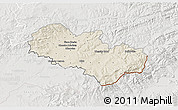 Shaded Relief 3D Map of Uherské Hradiště, lighten, semi-desaturated
