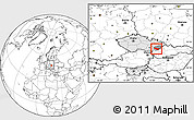 Blank Location Map of Uherské Hradiště, highlighted country, highlighted parent region, within the entire country