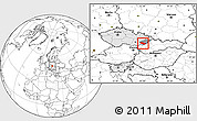Blank Location Map of Uherské Hradiště, highlighted country, highlighted parent region