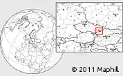Blank Location Map of Uherské Hradiště, highlighted parent region, within the entire country