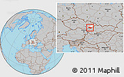 Gray Location Map of Uherské Hradiště, highlighted parent region
