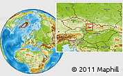 Physical Location Map of Uherské Hradiště, highlighted parent region