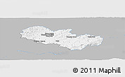 Gray Panoramic Map of Uherské Hradiště, single color outside