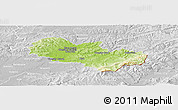 Physical Panoramic Map of Uherské Hradiště, lighten, desaturated