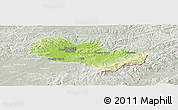 Physical Panoramic Map of Uherské Hradiště, lighten, semi-desaturated