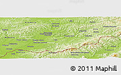 Physical Panoramic Map of Uherské Hradiště