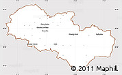 Classic Style Simple Map of Uherské Hradiště, cropped outside