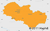 Political Simple Map of Uherské Hradiště, single color outside
