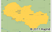 Savanna Style Simple Map of Uherské Hradiště, single color outside