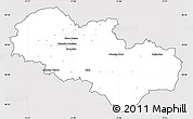 Silver Style Simple Map of Uherské Hradiště, cropped outside