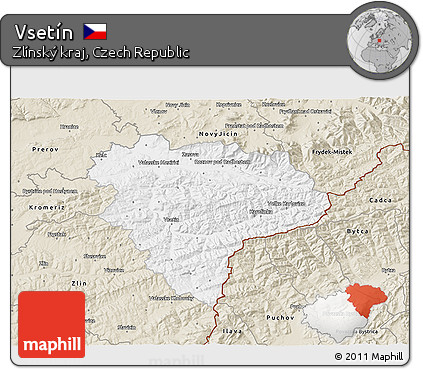 Classic Style 3D Map of Vsetín