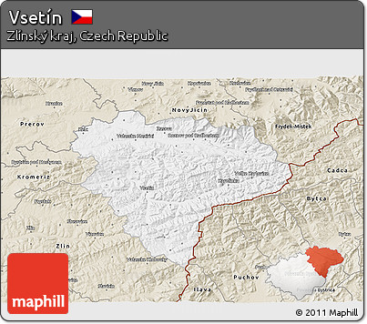 Classic Style 3D Map of Vsetín