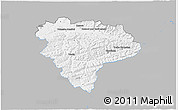 Gray 3D Map of Vsetín, single color outside