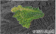 Satellite 3D Map of Vsetín, darken, desaturated