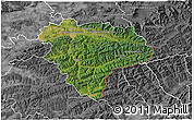 Satellite 3D Map of Vsetín, desaturated