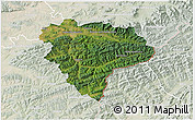 Satellite 3D Map of Vsetín, lighten