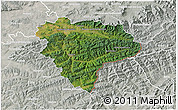 Satellite 3D Map of Vsetín, lighten, semi-desaturated