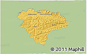 Savanna Style 3D Map of Vsetín, single color outside