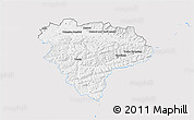 Silver Style 3D Map of Vsetín, single color outside