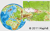 Physical Location Map of Vsetín, highlighted country