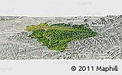 Satellite Panoramic Map of Vsetín, lighten, semi-desaturated
