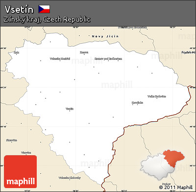 Classic Style Simple Map of Vsetín
