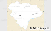 Classic Style Simple Map of Vsetín, single color outside
