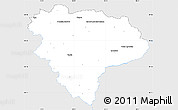 Silver Style Simple Map of Vsetín, single color outside