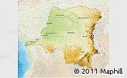 Physical 3D Map of Democratic Republic of the Congo, lighten, land only