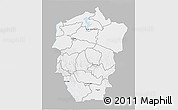 Gray 3D Map of Bandundu, single color outside