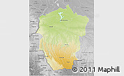 Physical 3D Map of Bandundu, desaturated