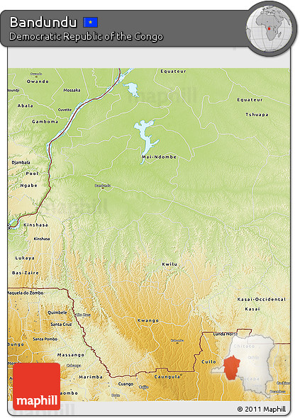 Physical 3D Map of Bandundu