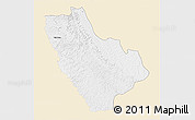 Classic Style 3D Map of Kasonga-Lunda, single color outside