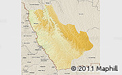 Physical 3D Map of Kasonga-Lunda, shaded relief outside
