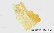 Physical 3D Map of Kasonga-Lunda, single color outside