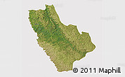 Satellite 3D Map of Kasonga-Lunda, cropped outside