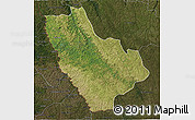 Satellite 3D Map of Kasonga-Lunda, darken