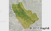 Satellite 3D Map of Kasonga-Lunda, lighten, semi-desaturated