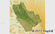 Satellite 3D Map of Kasonga-Lunda, physical outside