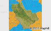 Satellite 3D Map of Kasonga-Lunda, political outside