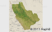 Satellite 3D Map of Kasonga-Lunda, shaded relief outside