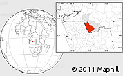 Blank Location Map of Kasonga-Lunda, highlighted parent region