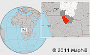 Gray Location Map of Kasonga-Lunda, highlighted parent region, highlighted grandparent region