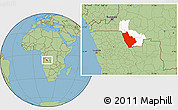 Savanna Style Location Map of Kasonga-Lunda, highlighted parent region