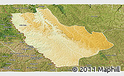Physical Panoramic Map of Kasonga-Lunda, satellite outside