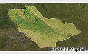 Satellite Panoramic Map of Kasonga-Lunda, darken