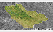 Satellite Panoramic Map of Kasonga-Lunda, desaturated