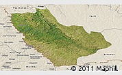 Satellite Panoramic Map of Kasonga-Lunda, shaded relief outside